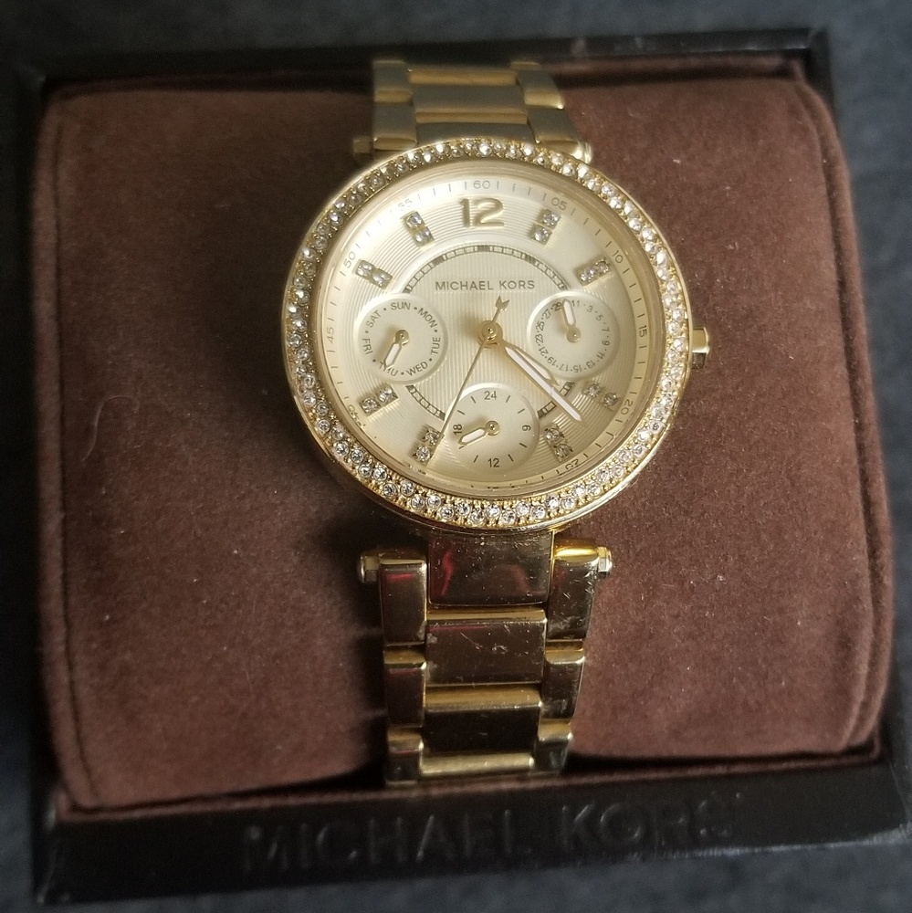 Authentic Michael Kors "Parker" gold-tone watch